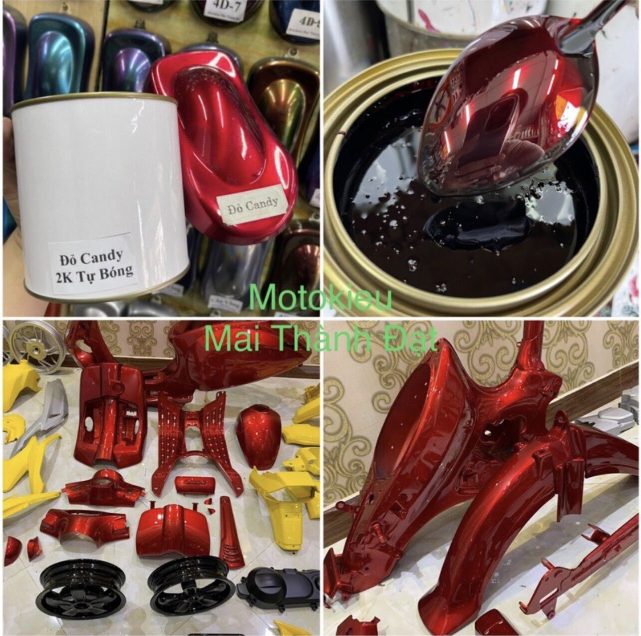 Sơn màu đỏ candy 2k tự bóng 4:1
