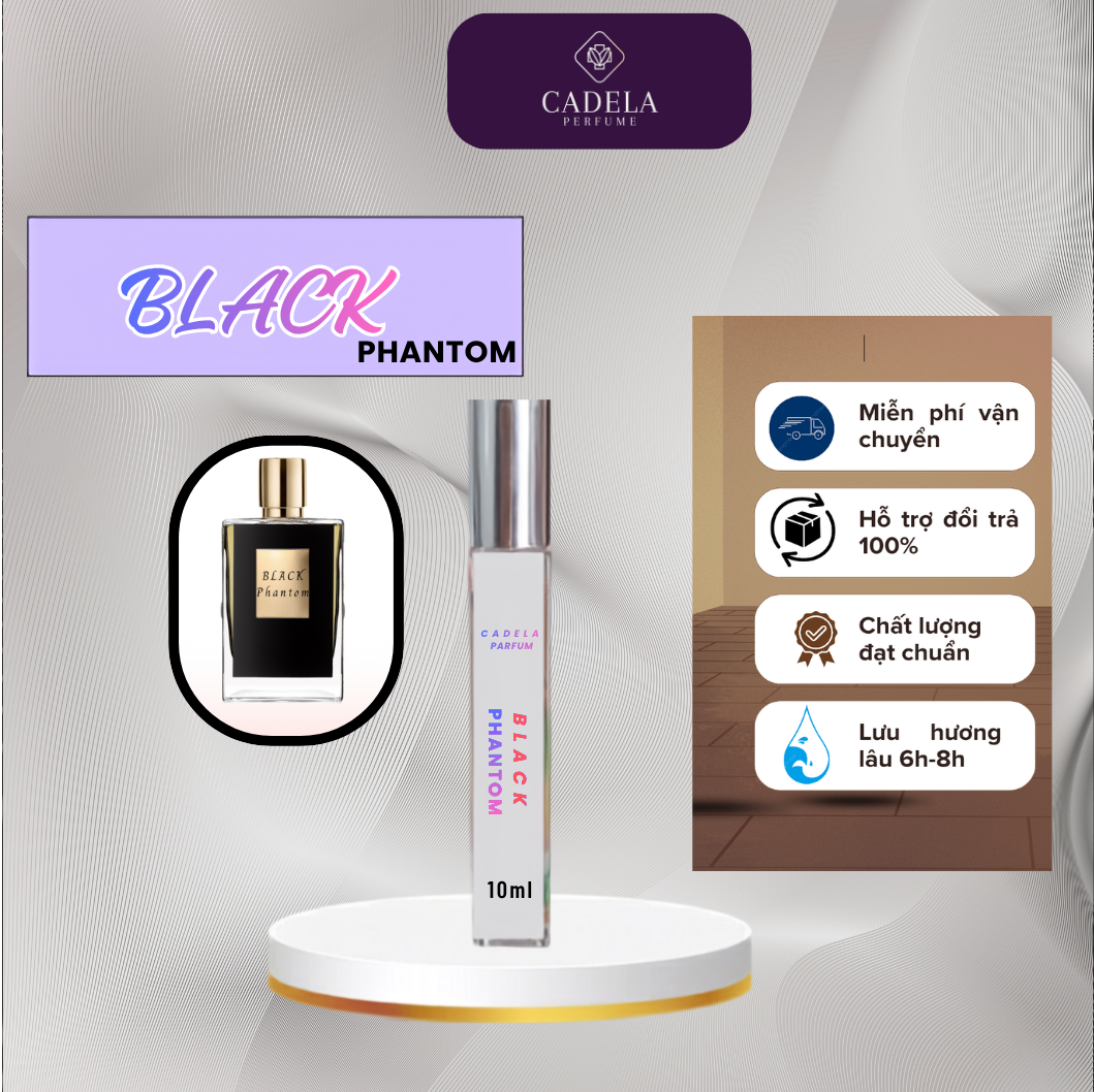 Nước hoa nam cao cấp Black Phantom chiết 10ml 20ml | - Thiết kế tối giản | - Hương gỗ ấm áp | - Độ bền hương 6-8 giờ | - Phù hợp cho nam giới | - Mùi hương chuyên nghiệp