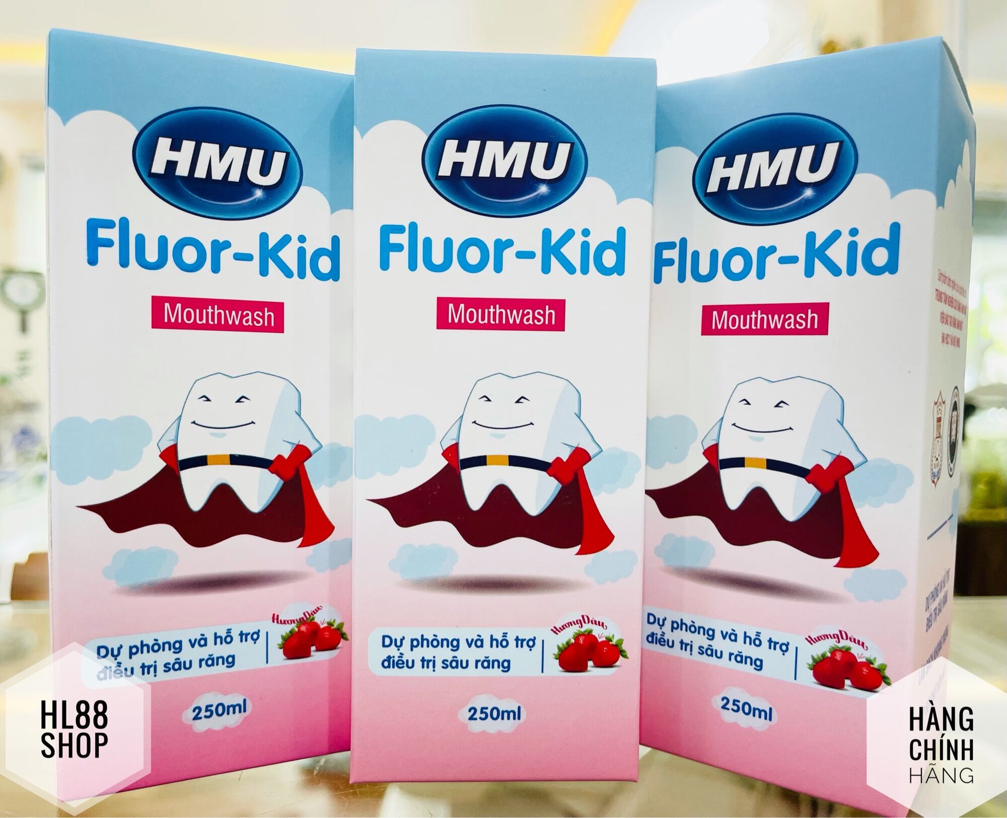 Nước Súc Miệng Hmu Fluor Kid Dự Phòng Và Hỗ Trợ Chống Sâu Răng Cho Trẻ Em ( Sản Phẩm Của Đại Học Y Hà Nội)