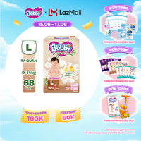 [Từ 22-23 tặng QUÀ TO-SLCH][MỚI RA MẮT] [TẶNG KÈM 8 MIẾNG] Tã quần cao cấp Bobby Organic chăm sóc dịu nhẹ từ thiên nhiên L60