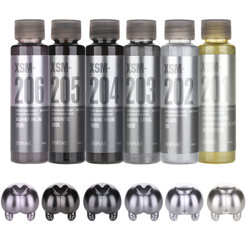 DSPIAE XSM 2026 DIY Airbrush Bộ Sơn 50ML Kim Loại Sắc Tố Gốc Nước Trộn Sẵn Để Lắp Ráp Phun Sở Thích Bộ Mô Hình