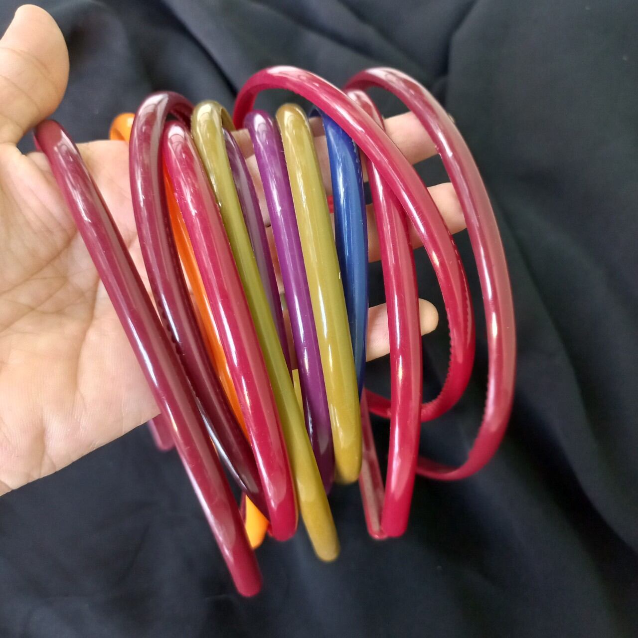 Lố 10-12 Bờm cài tóc màu thái (bản 5mm/6mm/8mm)