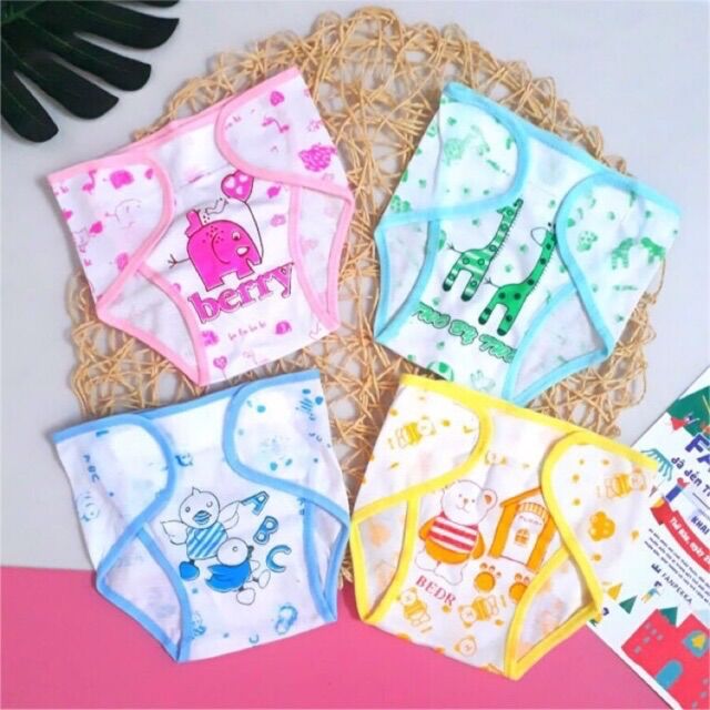 Combo 5 tã vải dán in hình cotton