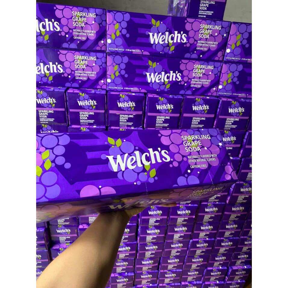 Thùng 12 lon nước ngọt welch’s soda nho- hàng mỹ