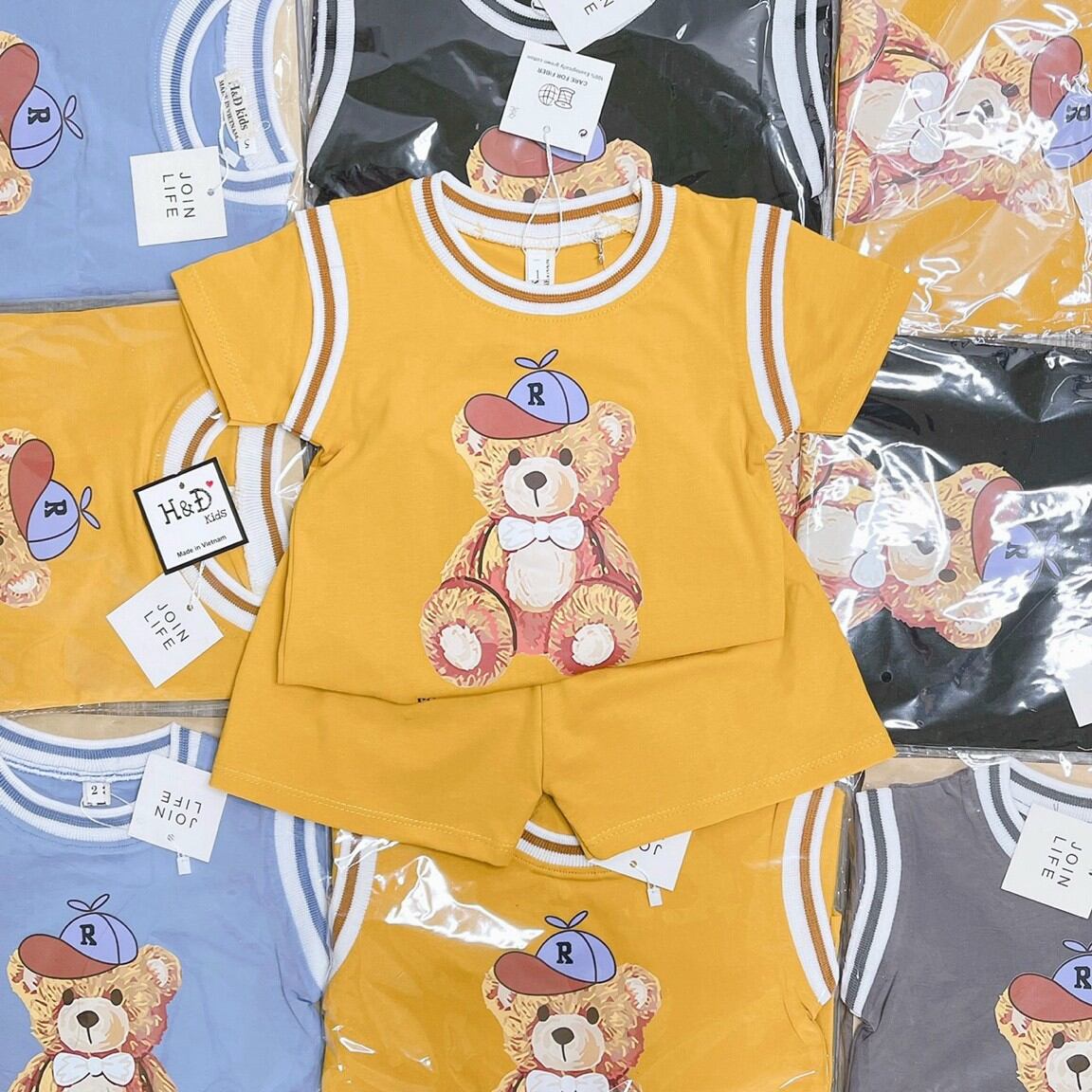 Set quần áo gấu cho bé trai