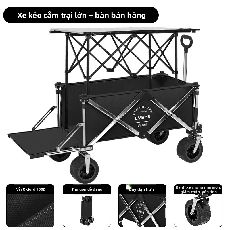 Folding Camping Cart Foldable Outdoor Wagon - 4