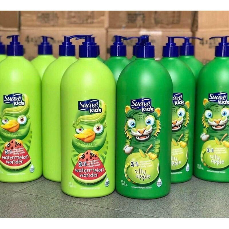 Sữa tắm gội xả suave kids 3 trong 1 1.18l