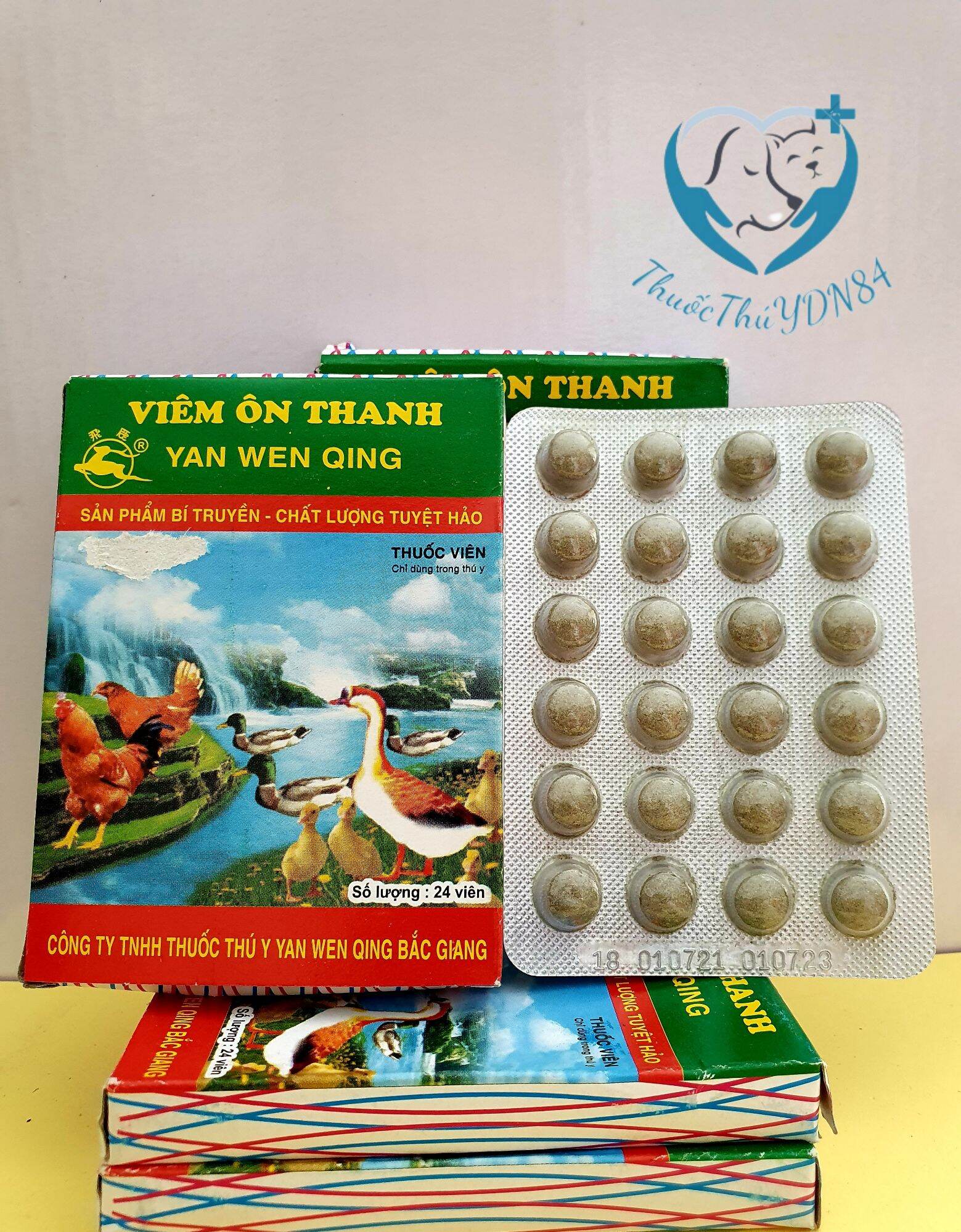 2 vỉ viêm ôn thanh cho gà đá, chim cảnh khò khè, sốt cao, tiêu chảy