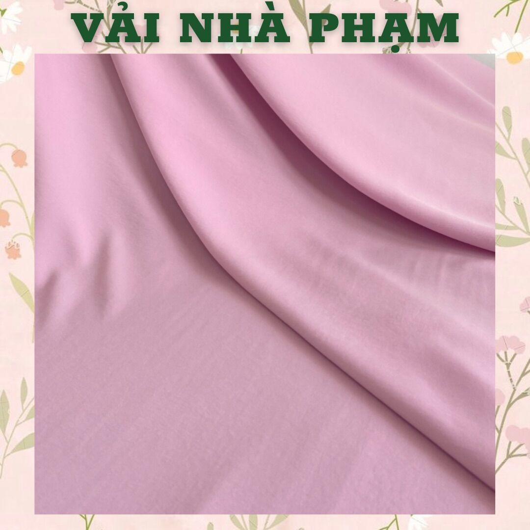 Lụa tằm nhung màu hồng tím - khổ 1.5m - vải nhà phạm