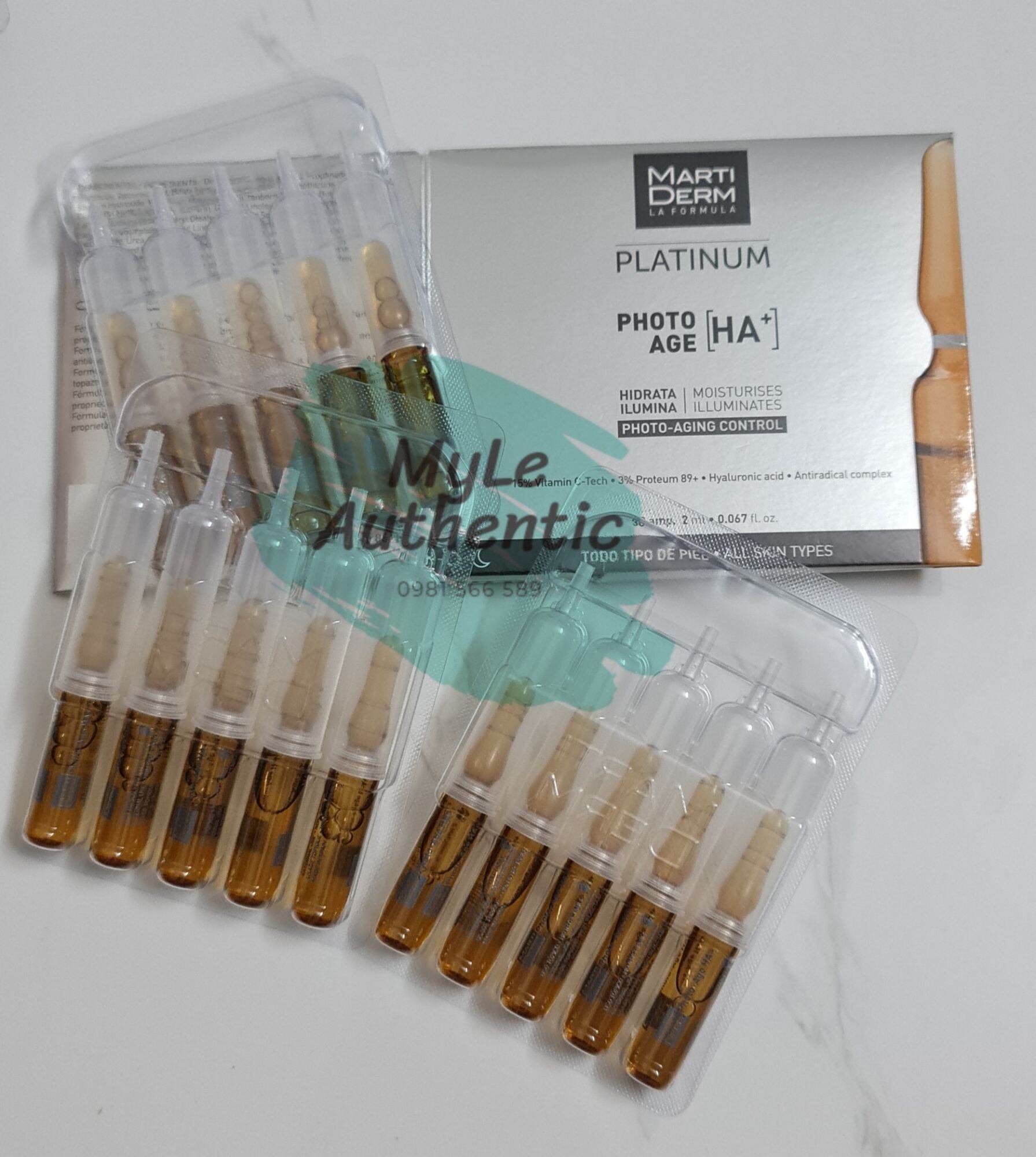 [SÉT 5 ỐNG]TINH CHẤT TRẺ HÓA MARTI DERM PHOTO AGE HA+