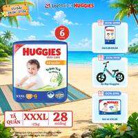 [Chỉ 25-29.06 GIẢM THÊM 90K] Tã/bỉm quần Huggies Skin Care Jumbo XXXL22+6 miếng với tràm trà dịu da
