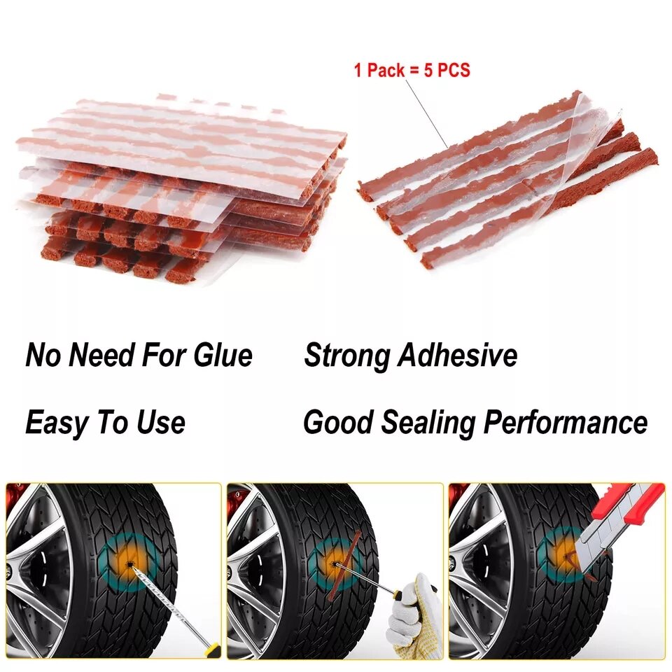 Set 5 Miếng Dán Vá Lốp Xe Không Ruột Thiết Kế Tiện Dụng