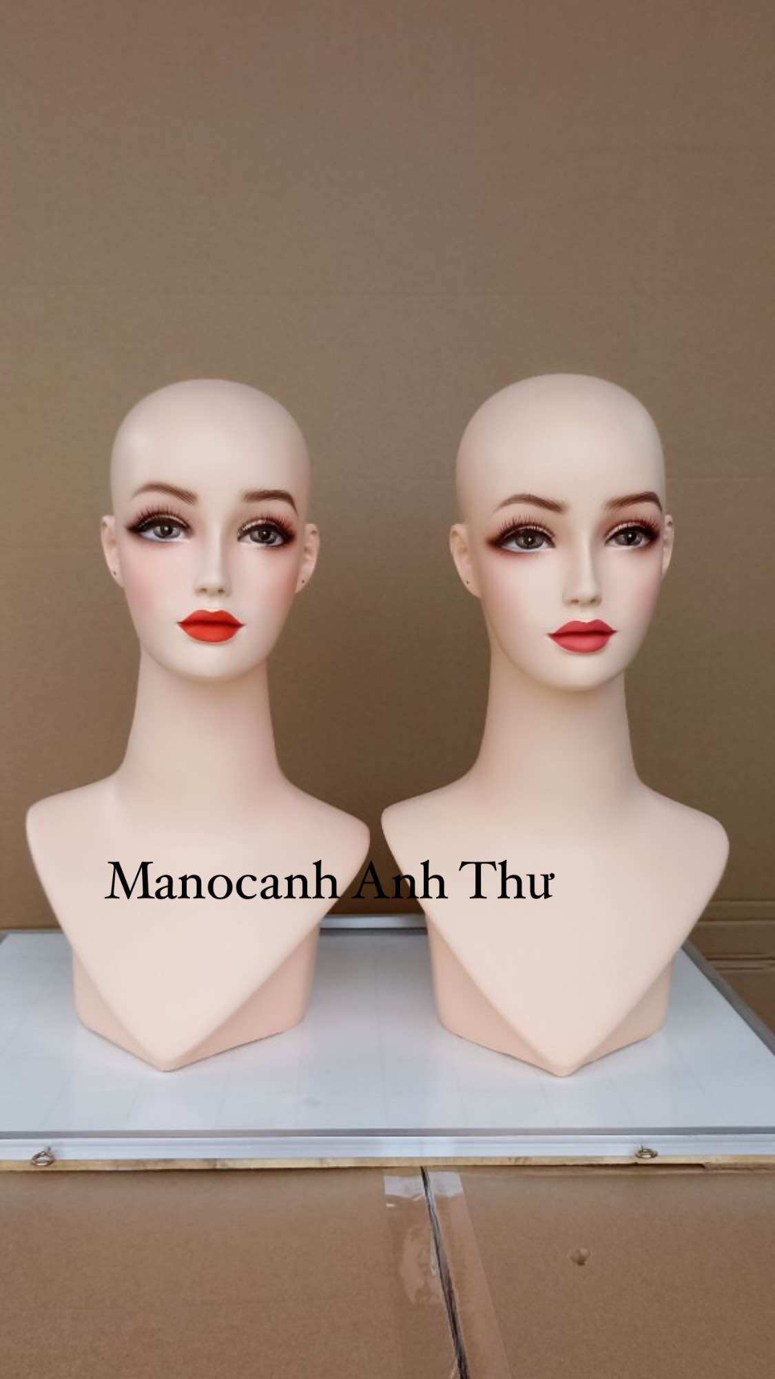 Đầu manocanh nam nữ đội nón, đội tóc giả
