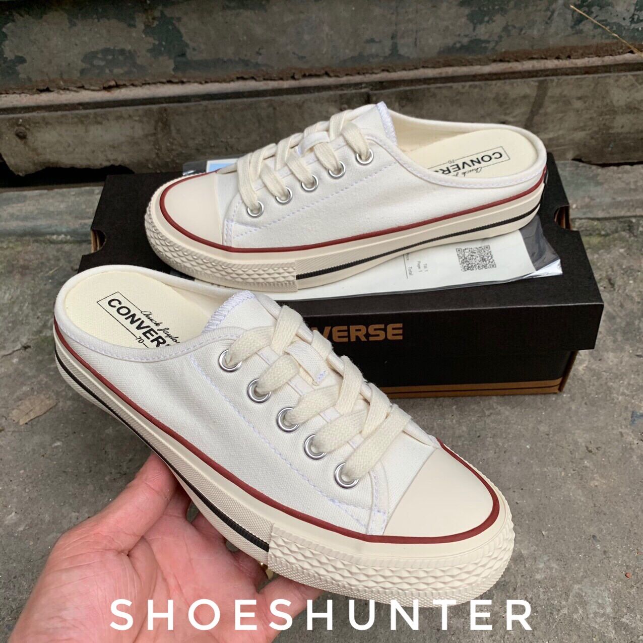 GIÀY CV SLIP-ON Đen, trắng (Full box, bill)