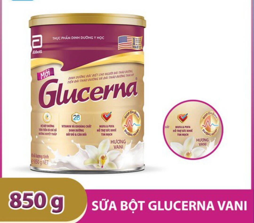 Sữa bột Glucerna hương vani 850g date mới