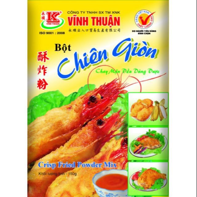 Combo 3 gói bột chiên dòn vĩnh thuận 150gram