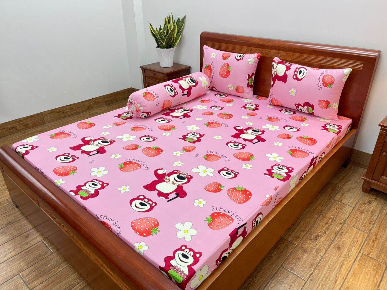 Bộ ga giường 4 món thun lạnh hàn quốc cao cấp chân nệm cao từ 3-27cm