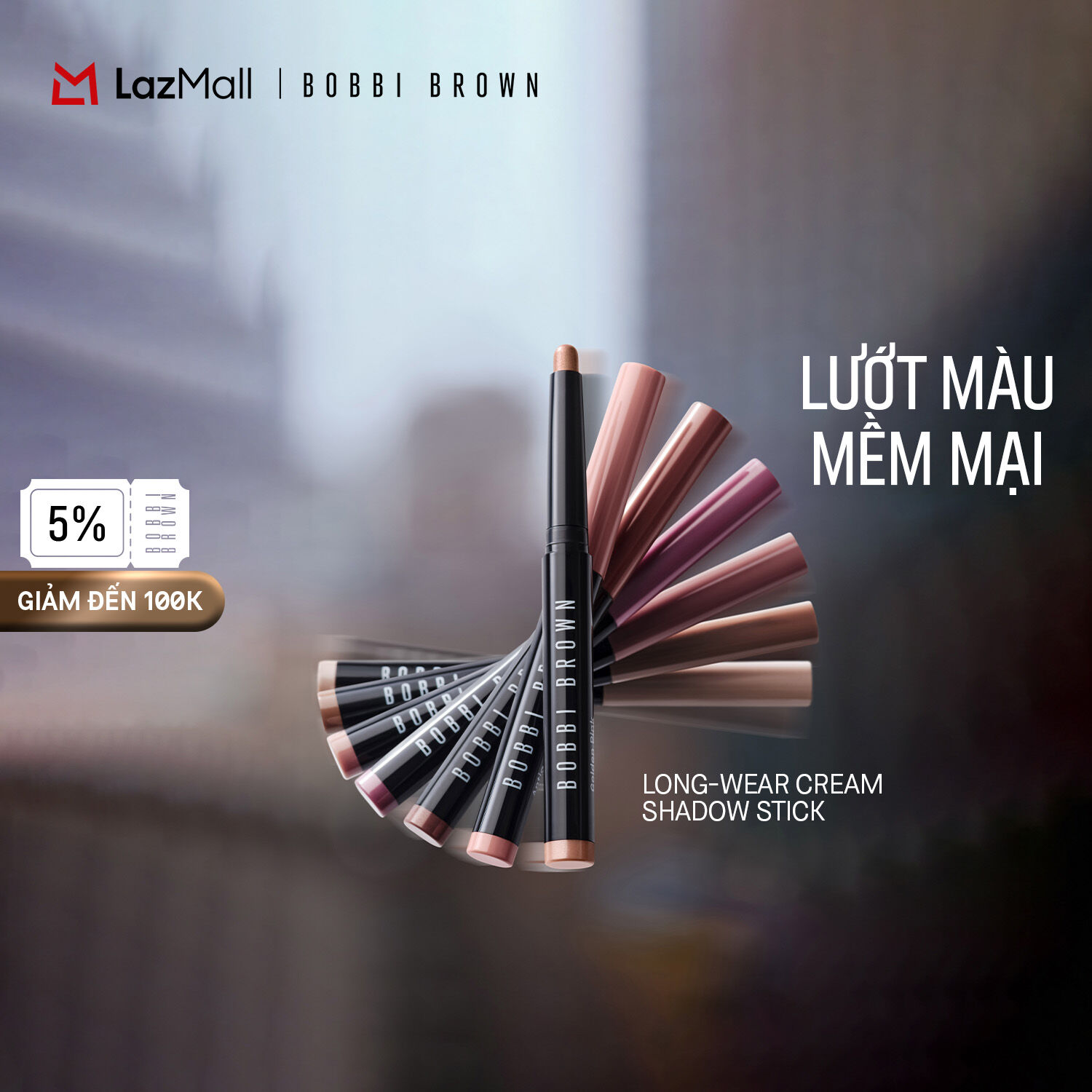ĐỘC QUYỀN 20H 31.12 - 3.1 Bobbi Brown Long-Wear Cream Shadow Stick | Phấn mắt dạng thỏi chất kem dễ tán lâu trôi 24H không đọng phấn