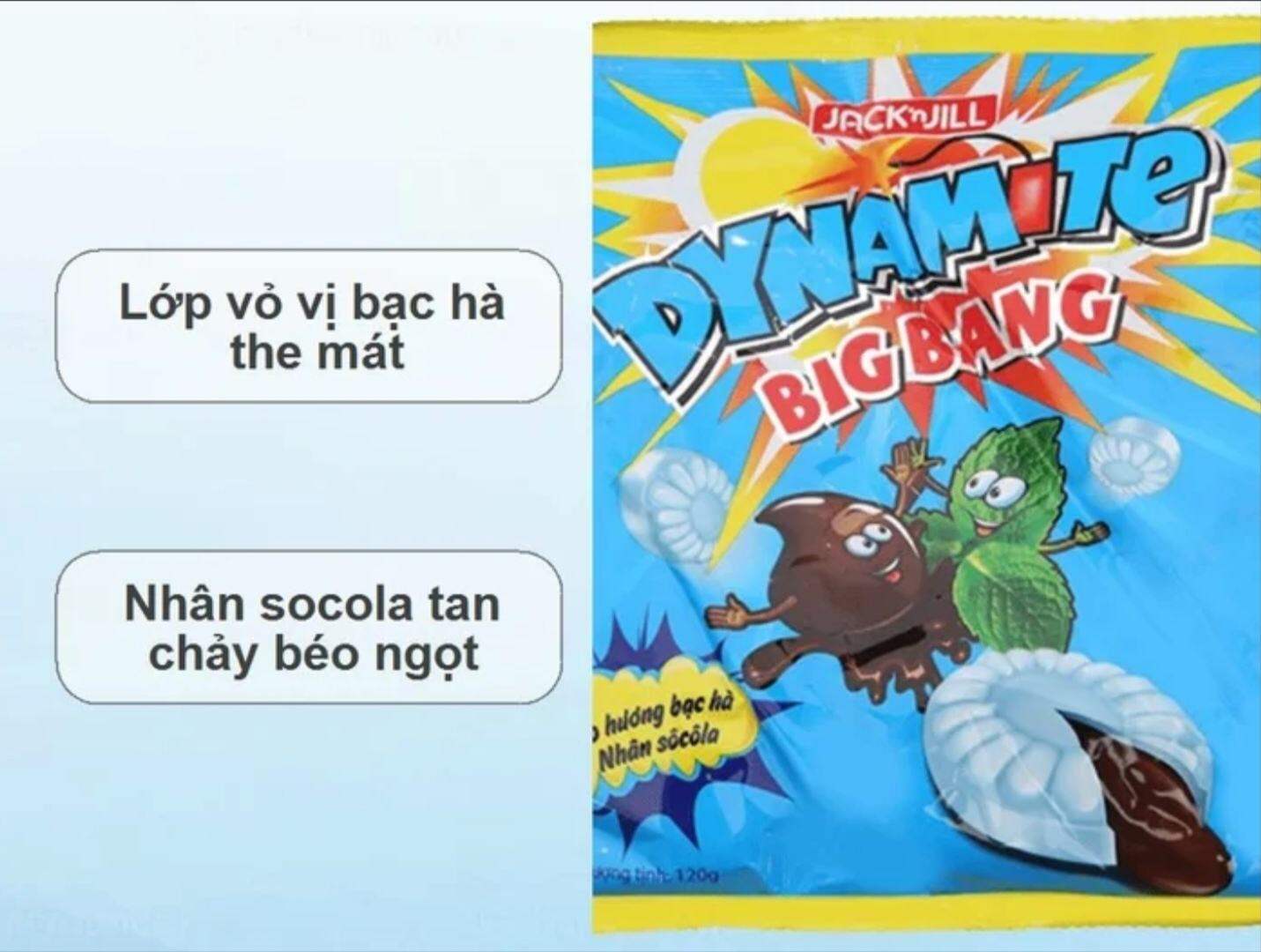 Kẹo Dynamite Big Bang hương bạc hà nhân socola gói 120g