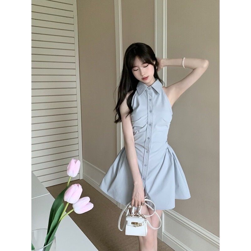 Đầm Thiết Kế Nữ Cổ Sơmi Dáng Xòe