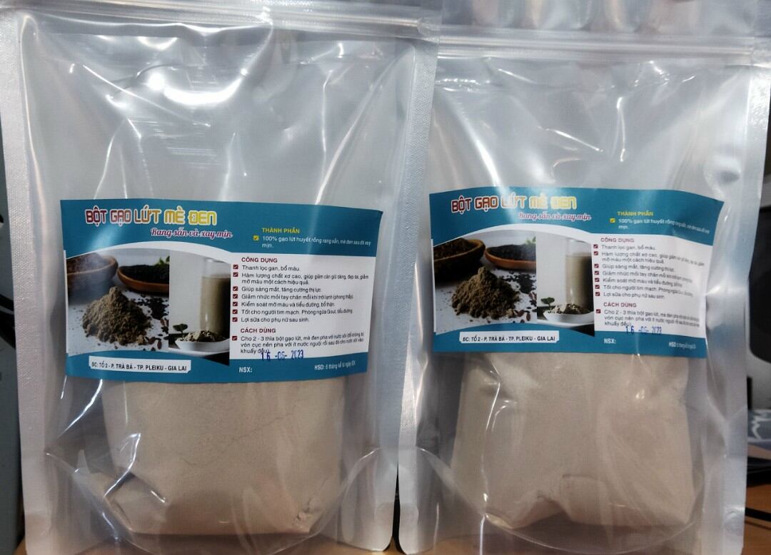 1kg bột gạo lứt mè đen rang sẵn xay mịn