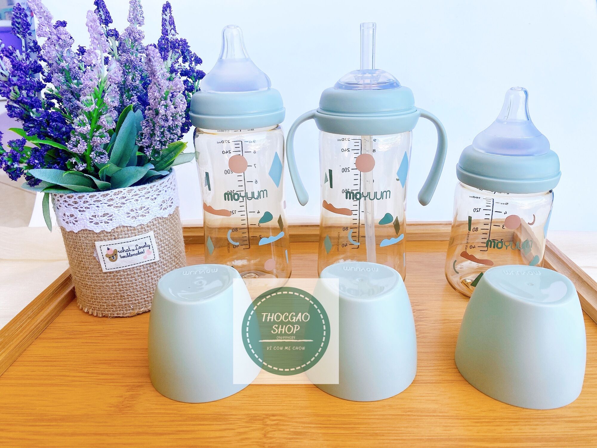 Bình sữa Moyuum bản mây limited 170ml/270ml hỗ trợ chọn núm