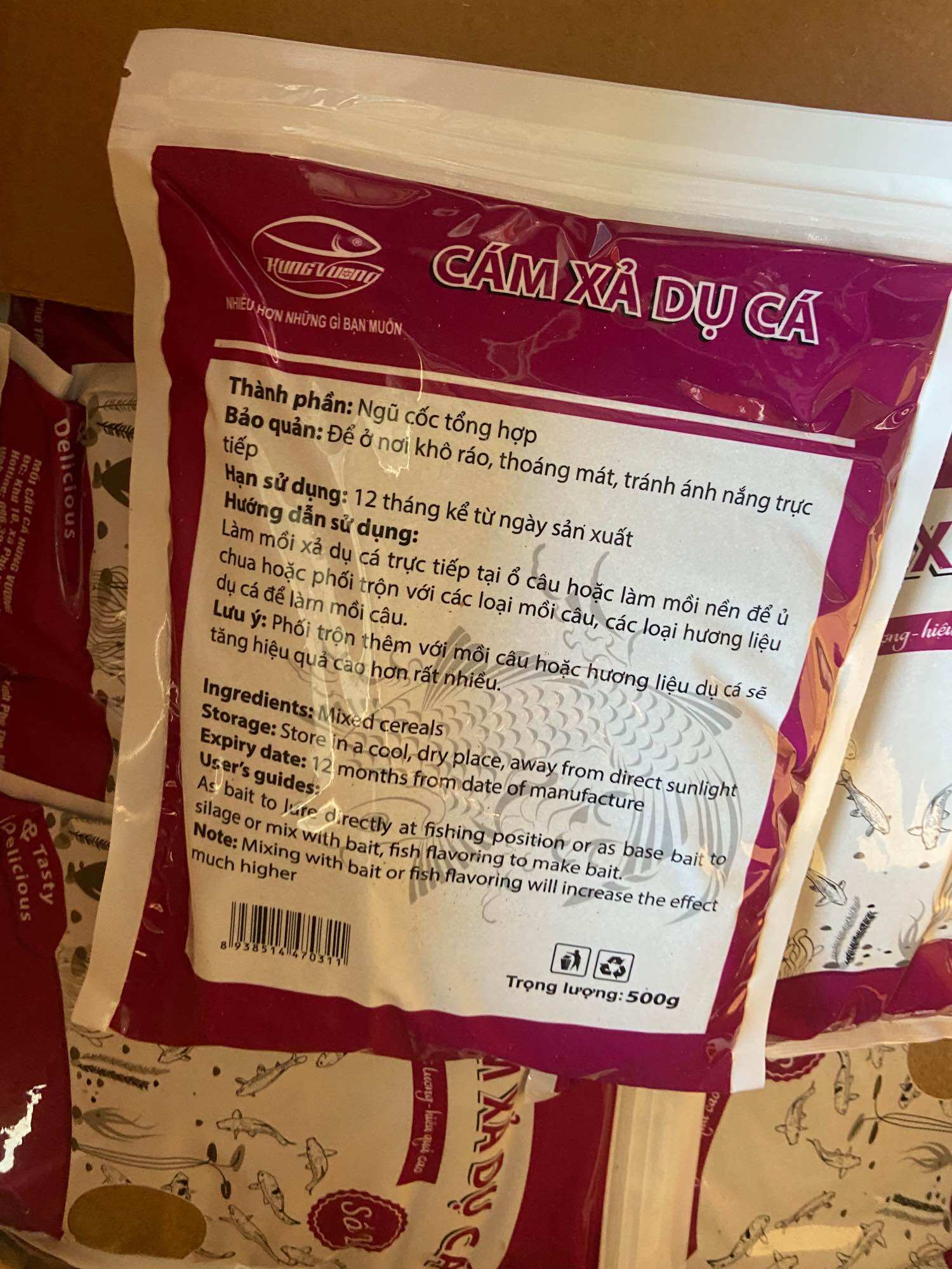 MỒI CÂU HÙNG VƯƠNG - Cám xả dụ cá SỐ 1 VÀ SỐ 2 ( 500GRAM )