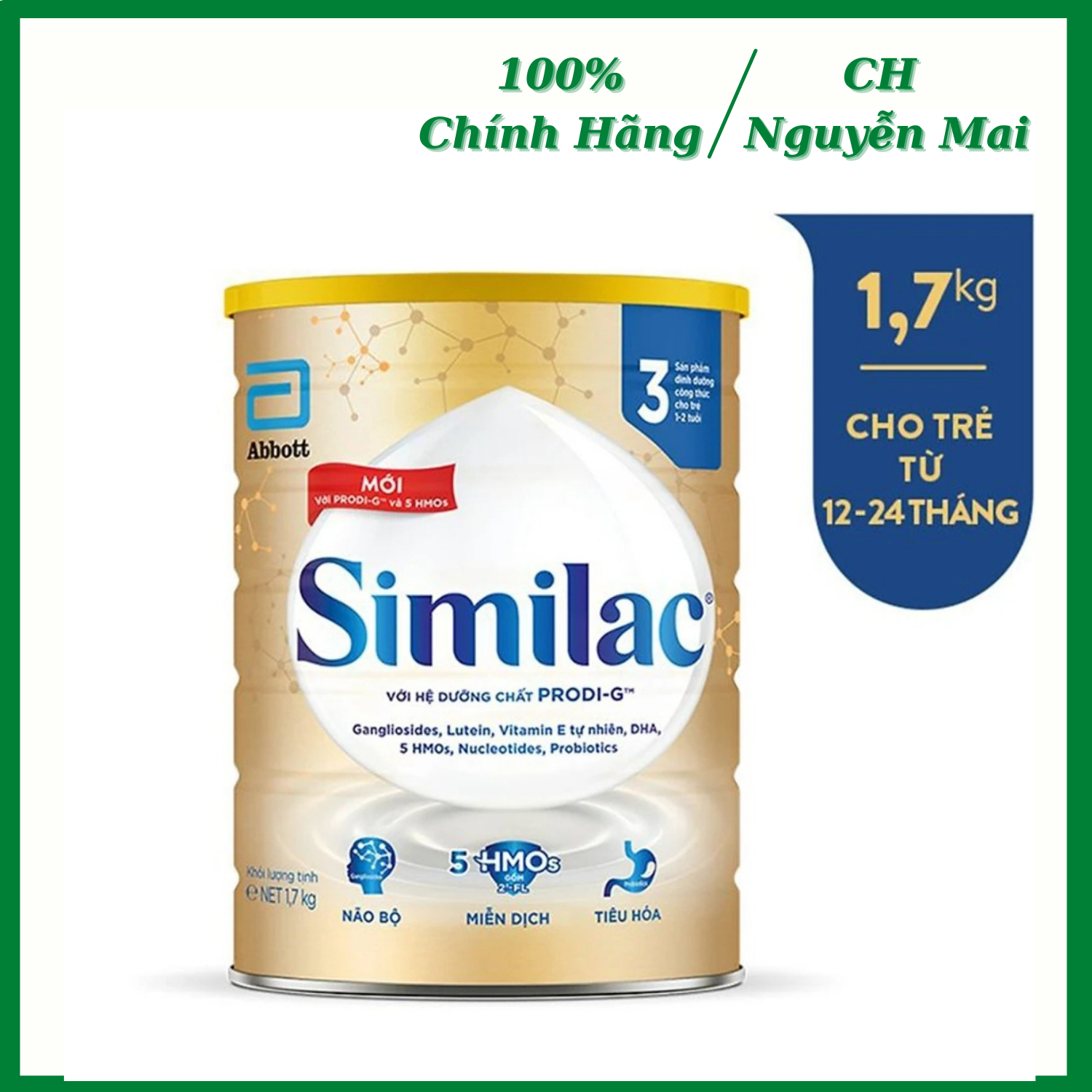 Sữa Bột Similac 3 1.7kg 1-2tuổi Mẫu Mới 5G