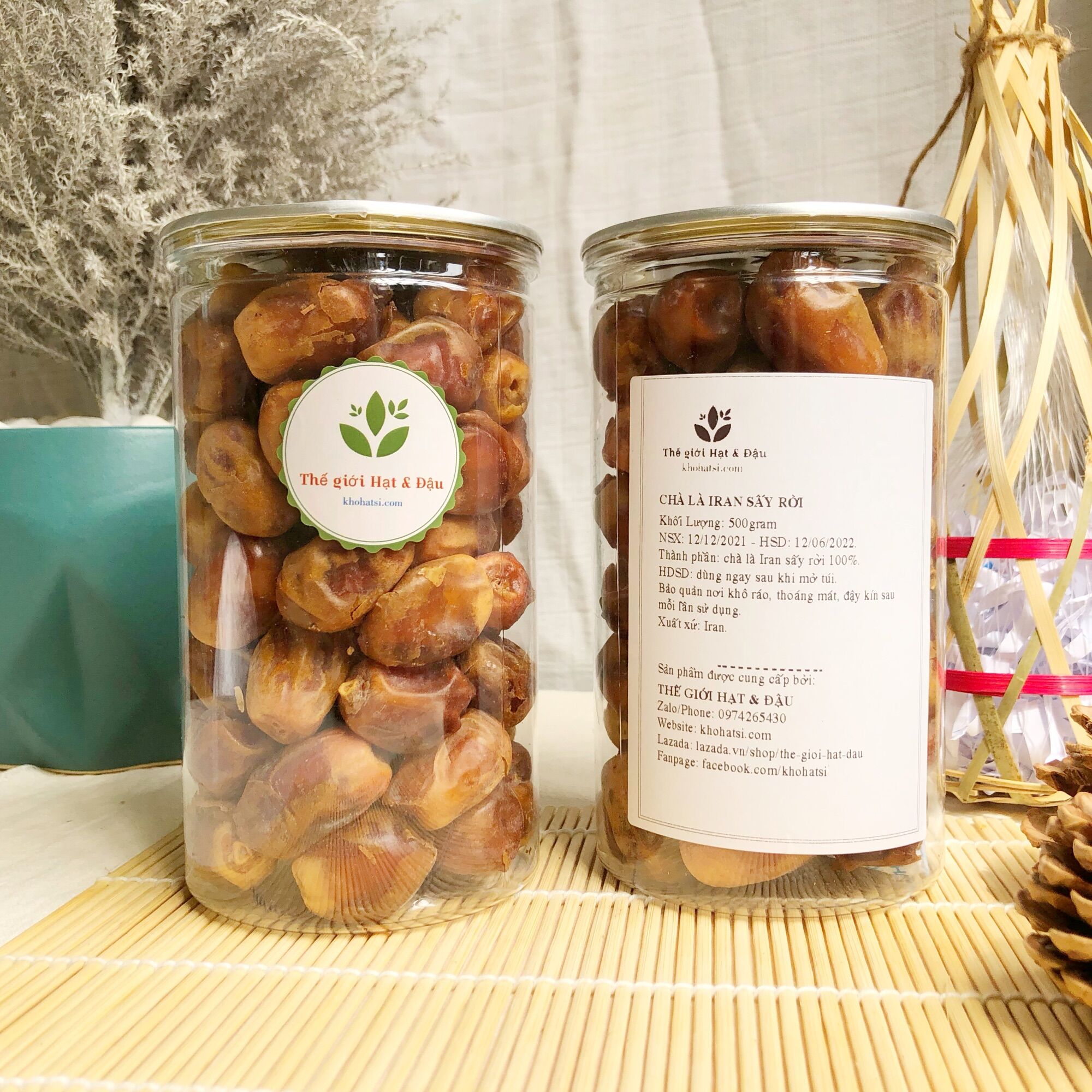 Hũ 500g chà là sấy rời iran-tạo ngọt sữa hạt
