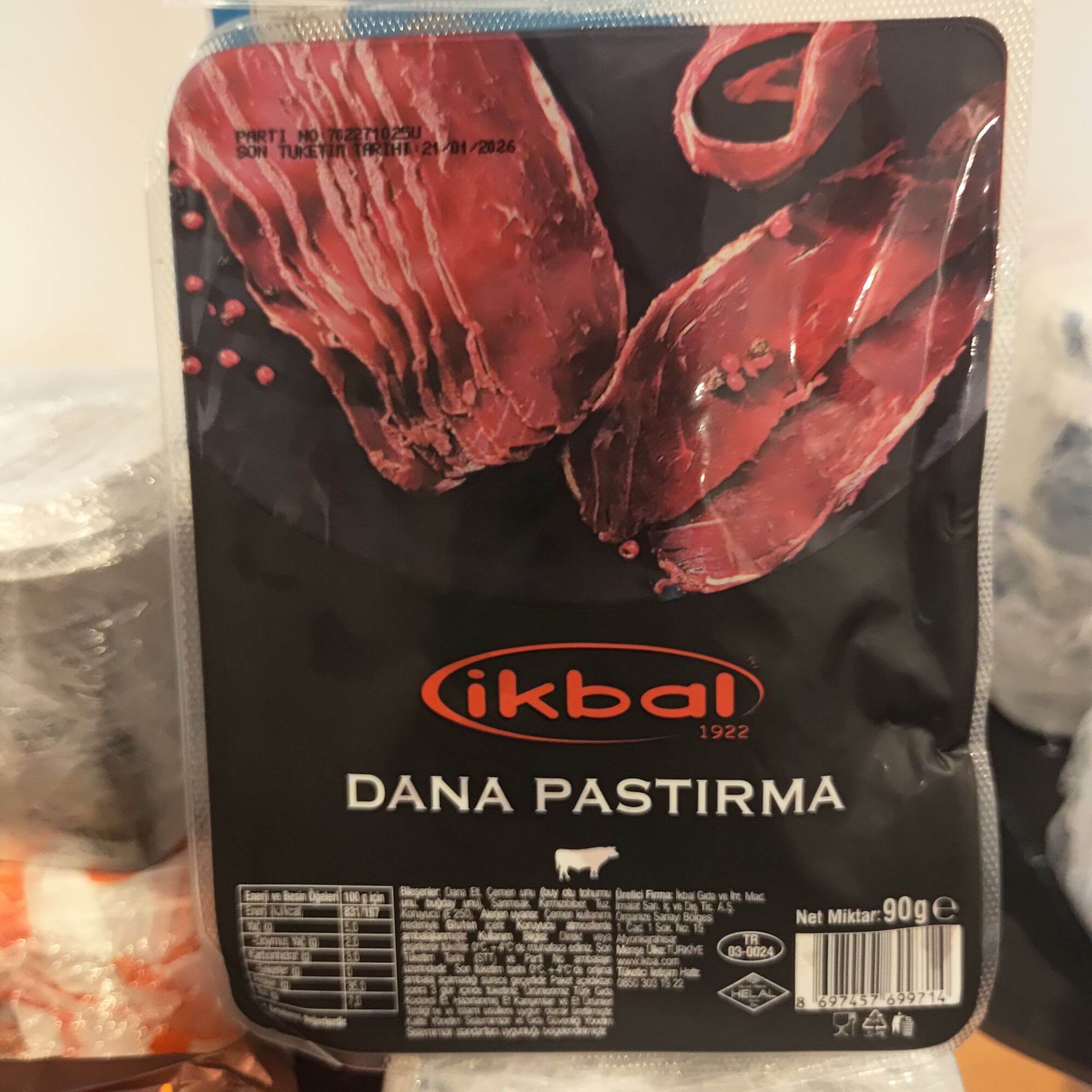 Turkish Bacon Pastirma - ikbal 90Gr 100% Halal
