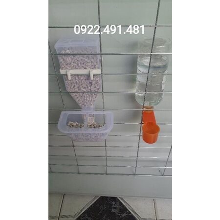 Máng ăn đôi + máng uống nước tự động cho gà.bồ câu. vẹt.chim