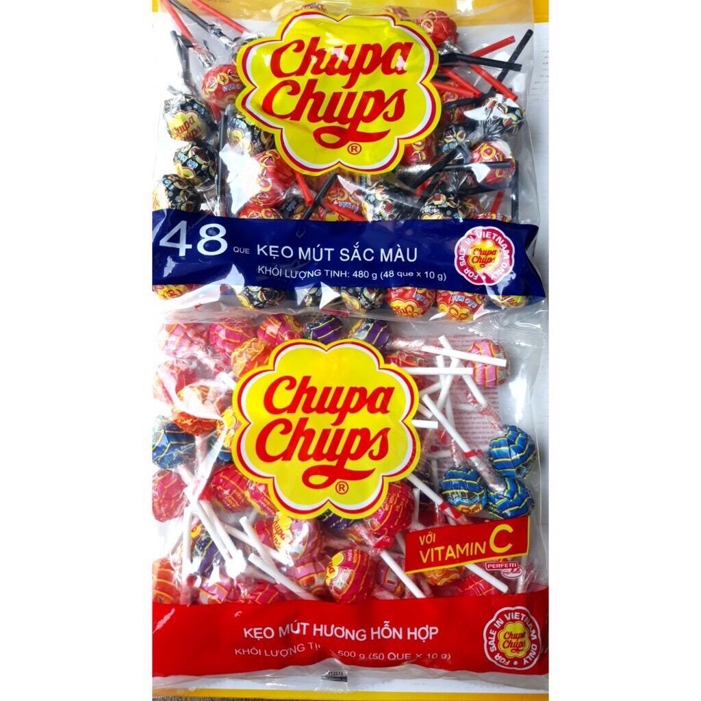 Bịch siêu to kẹo mút que sắc màu chupa chups
