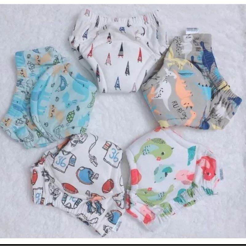 (Giặt được)Combo 5 Tã Vải /Quần Bỏ Bỉm Hoạ Tiết Cho Bé Trai Bé Gái 3-22kg...