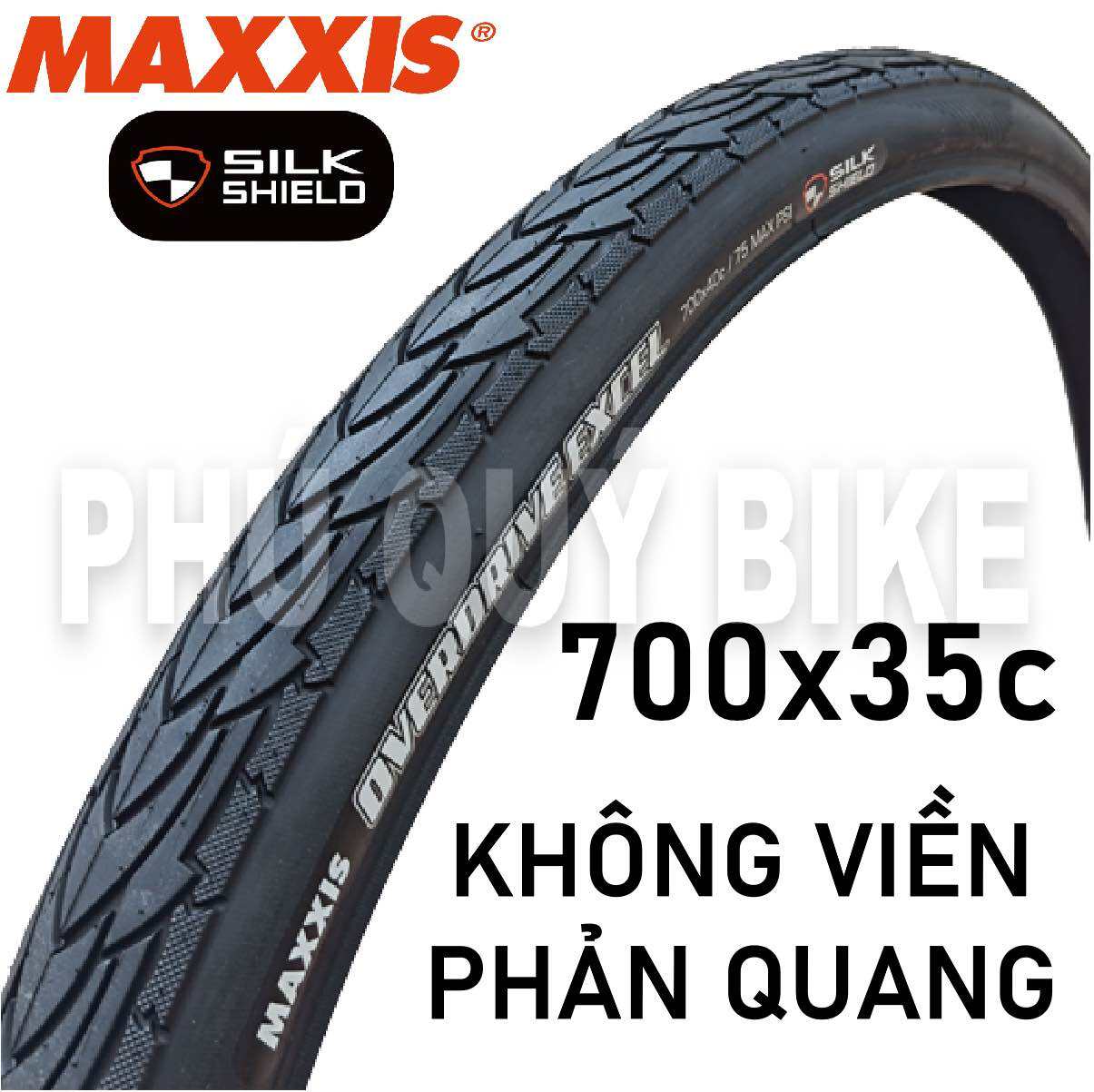 Vỏ Lốp Xe Đạp 700x35c 700x40c Maxxis OVERDRIVE EXCEL Viền Phản Quang & Ruột Đi Kèm (Tuỳ Chọn)