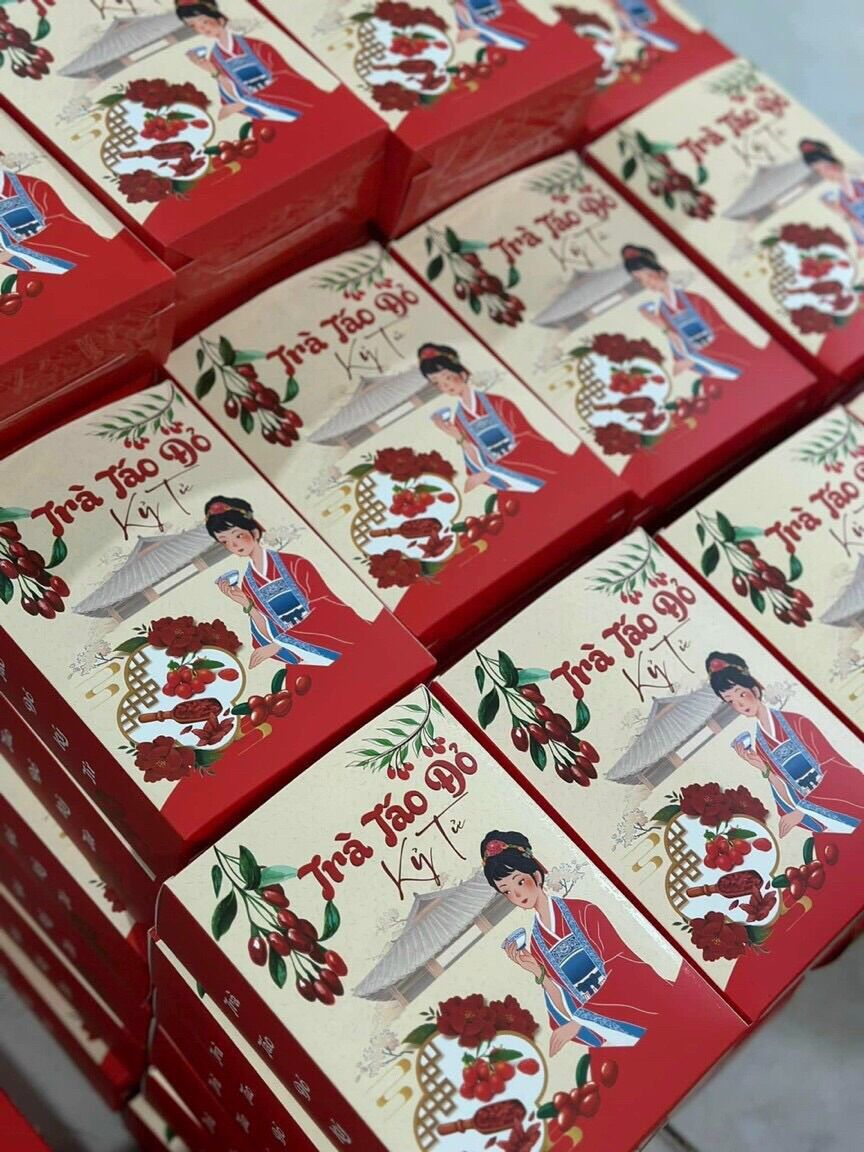 Trà táo đỏ kỷ tử đường nâu hộp 500gr