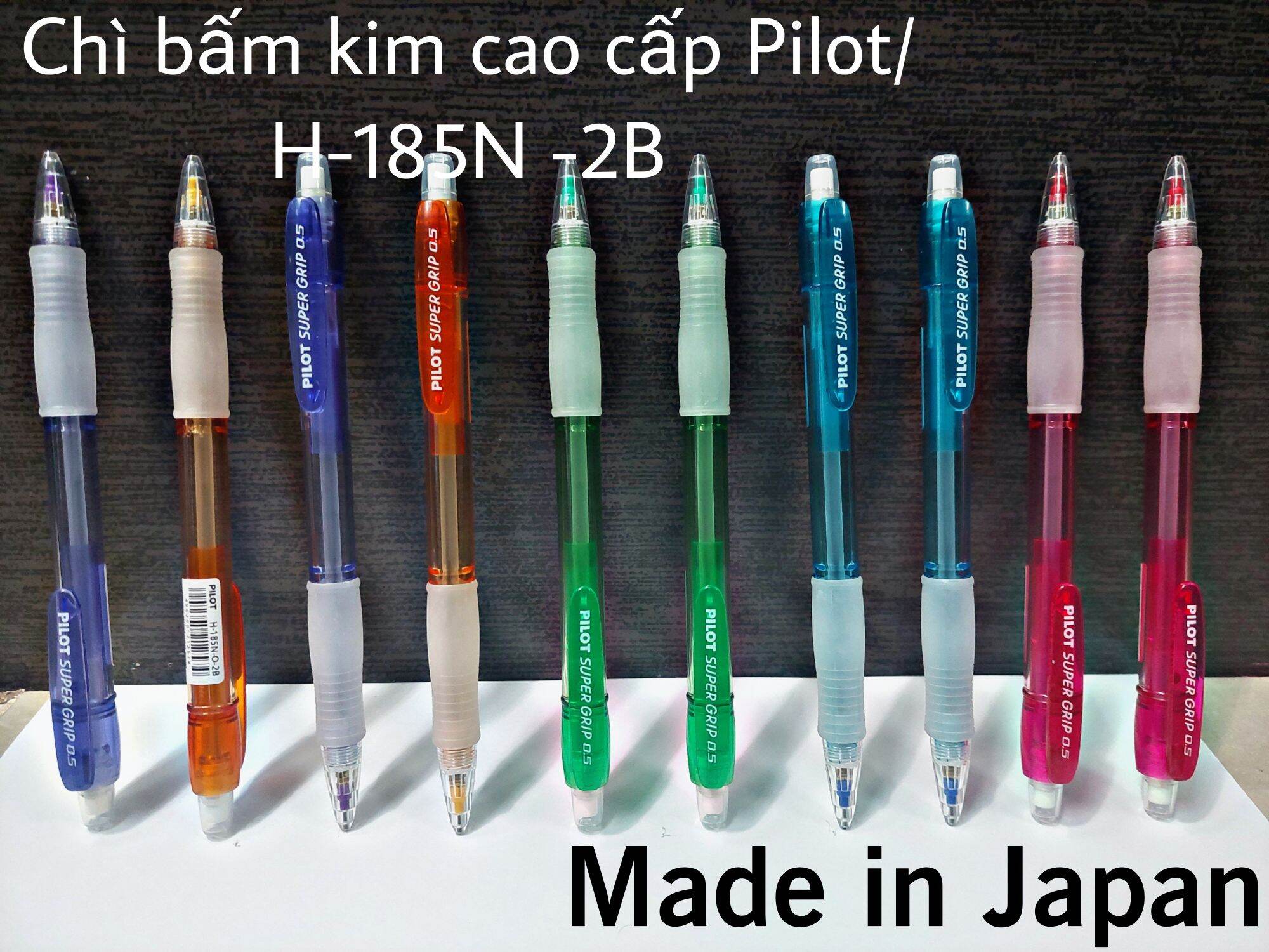 Bút chì bấm cao cấp Pilot H-185-2B (Super Grip/0.5m) . Made in Japan