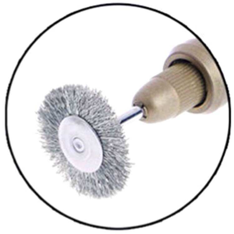 Chổi đĩa thép / cước ni lông đánh bóng đánh gỉ 25mm cán 3mm