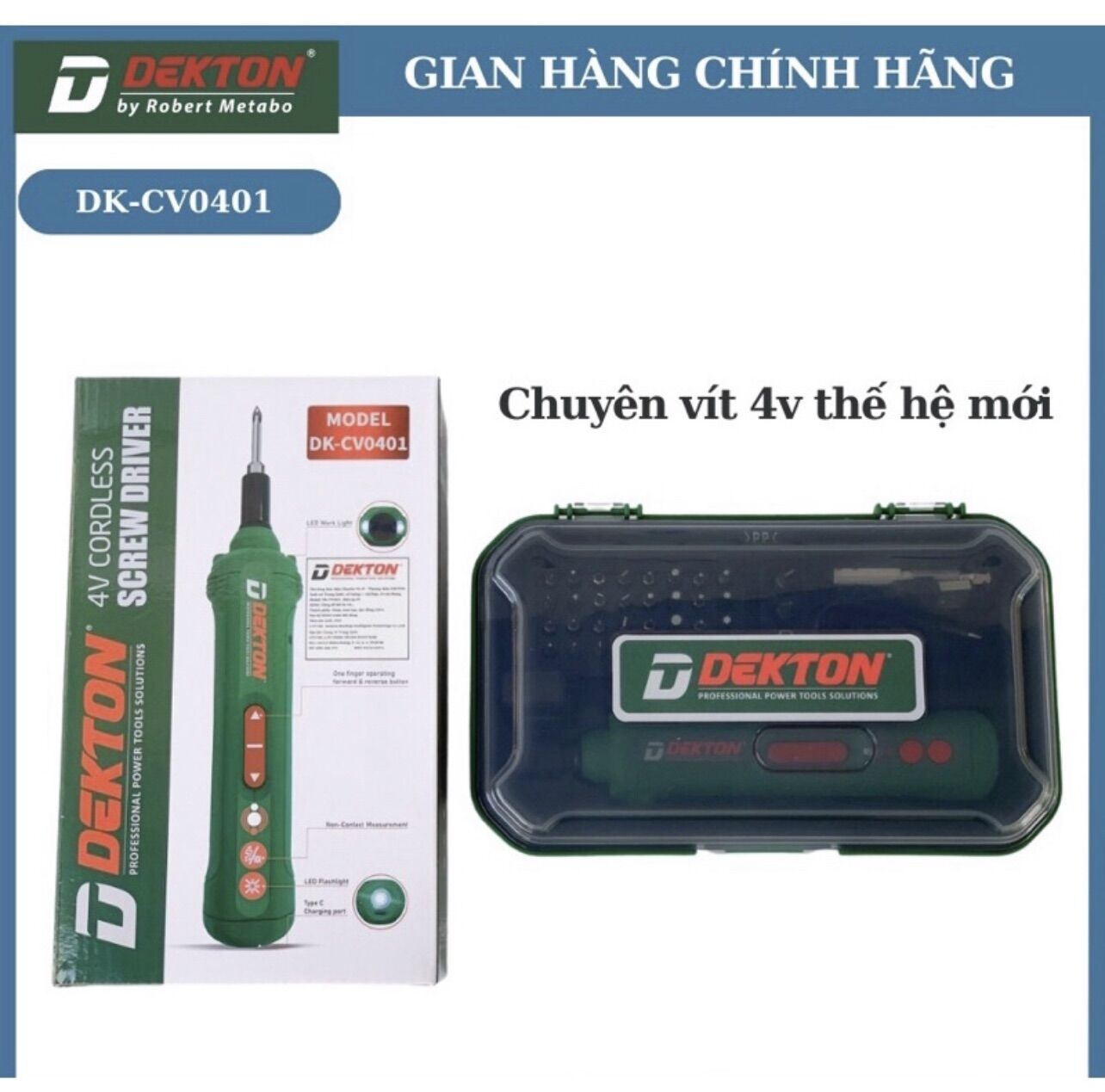 Máy siết vít mini dùng pin dekton d21-cv0401-4v