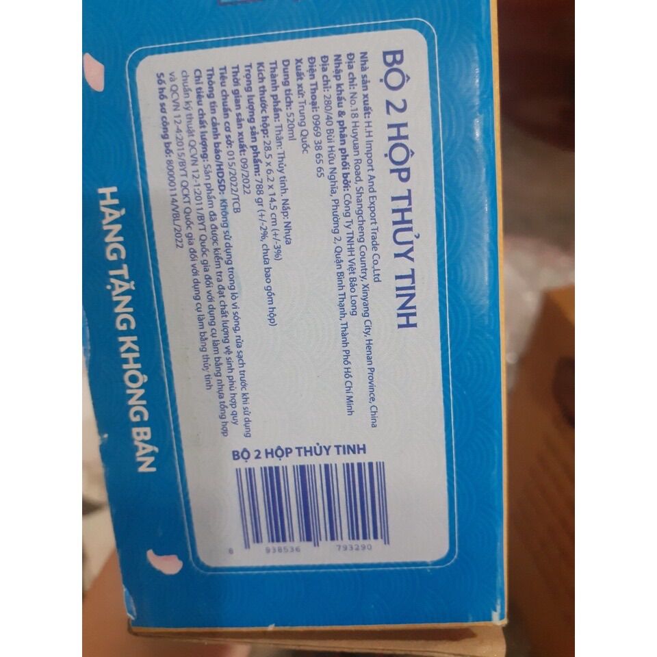 Bộ 2 Thố thủy tinh có nắp cao cấp( quà tặng caryn)