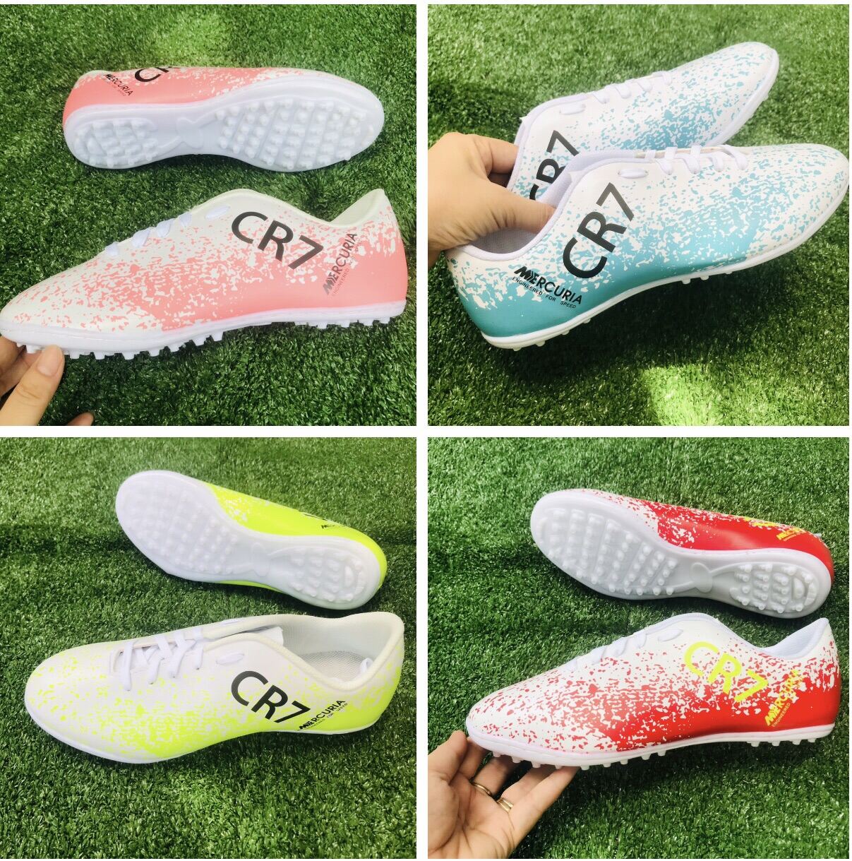 [HCM]Giày đá bóng giầy đá banh sân cỏ nhân tạo chất liệu da mềm đi êm chân simili ko thấm nước