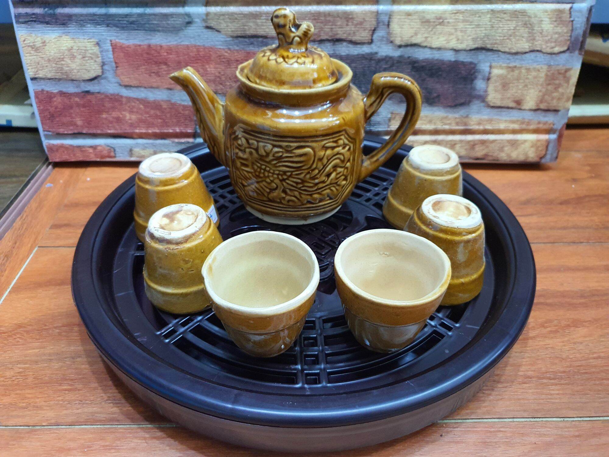 Bộ bình kèm 6 tách trà cổ xưa