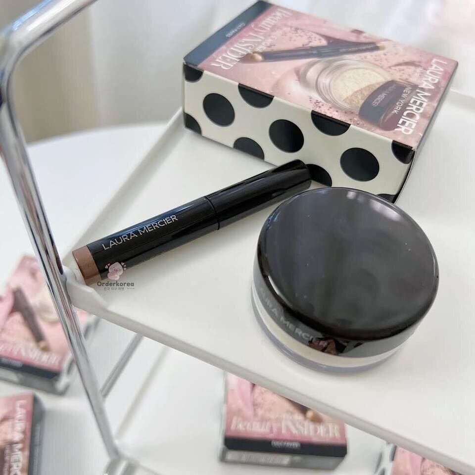 Set Laura Mercier mini phấn phủ 5g & nhũ mắt 1g