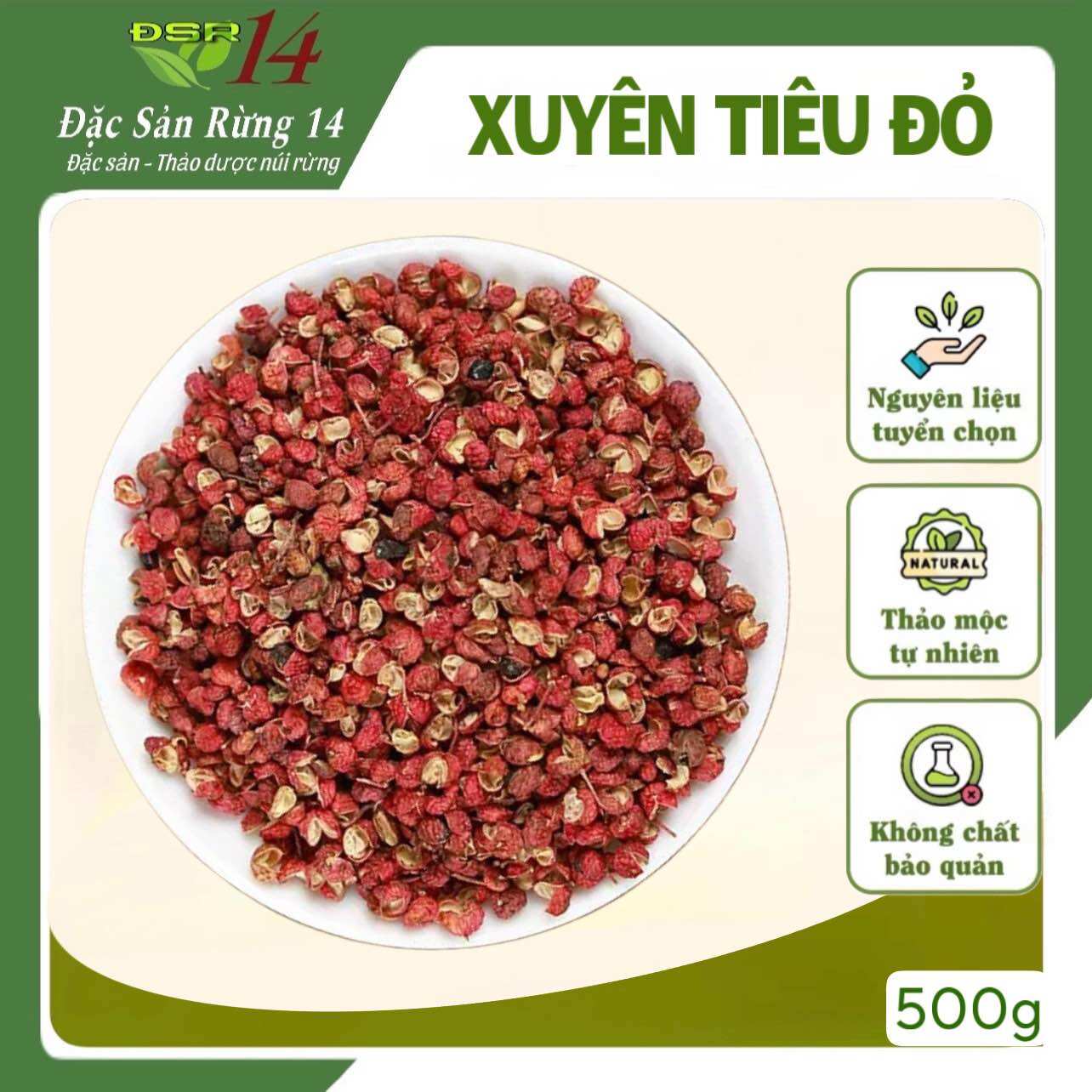 Hạt tiêu tứ xuyên 500g, xuyên tiêu đỏ khô, hoa tiêu làm gia vị, lẩu cay tứ xuyên, thơm, cay, Đặc sản rừng 14