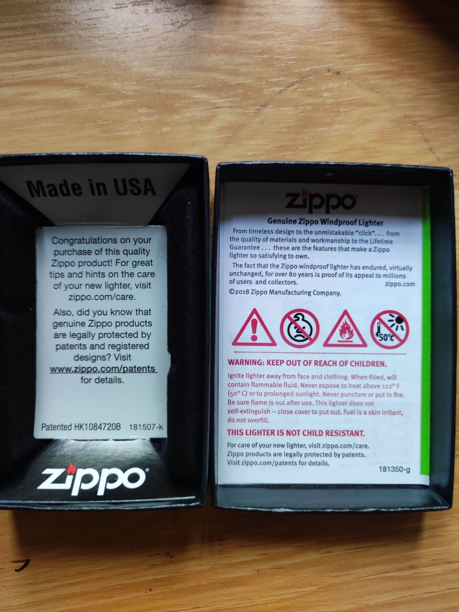 hộp giấy trưng bày và bảo quản zippo