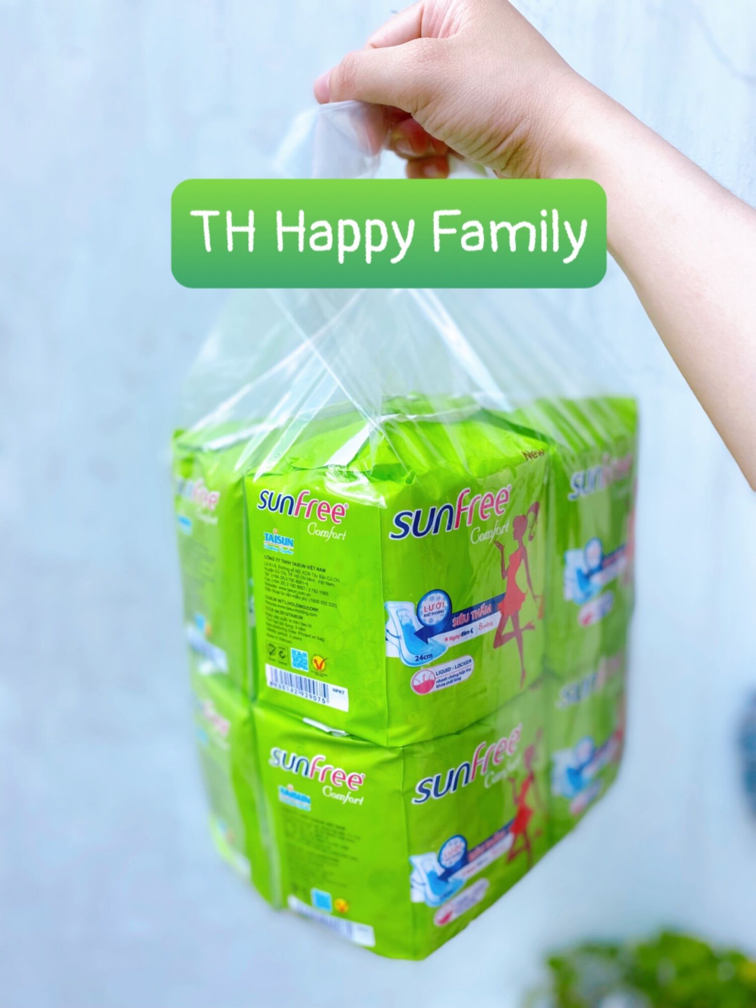 Combo 8 Gói Băng vệ sinh Sunfree có cánh (8 miếng/gói)