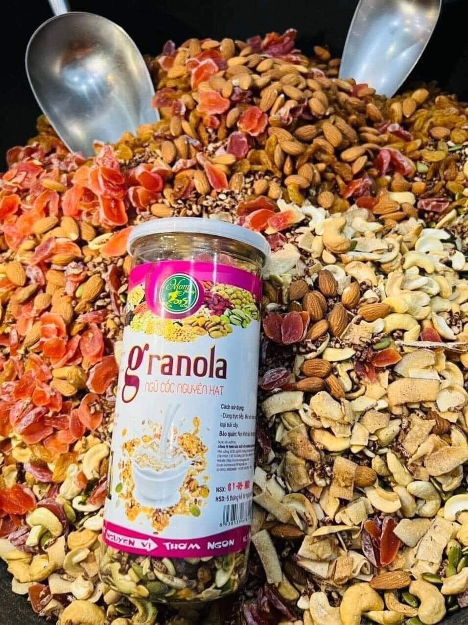 Granola siêu hạt - 0,5kg ngũ cốc dinh dưỡng nhà làm hộp 500g