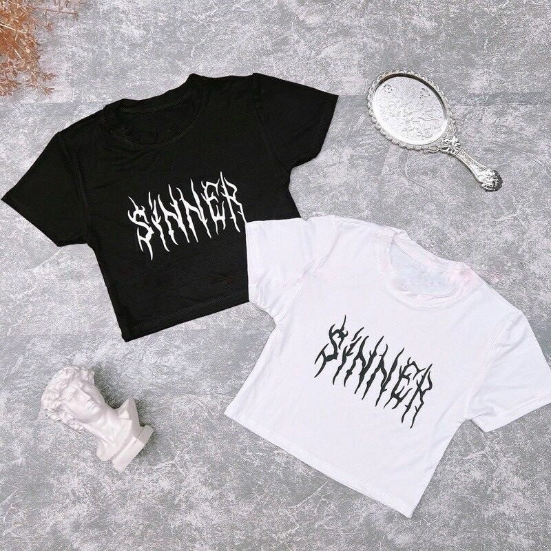 ÁO CROPTOP IN CHỮ SIÊU NGẦU SINNER