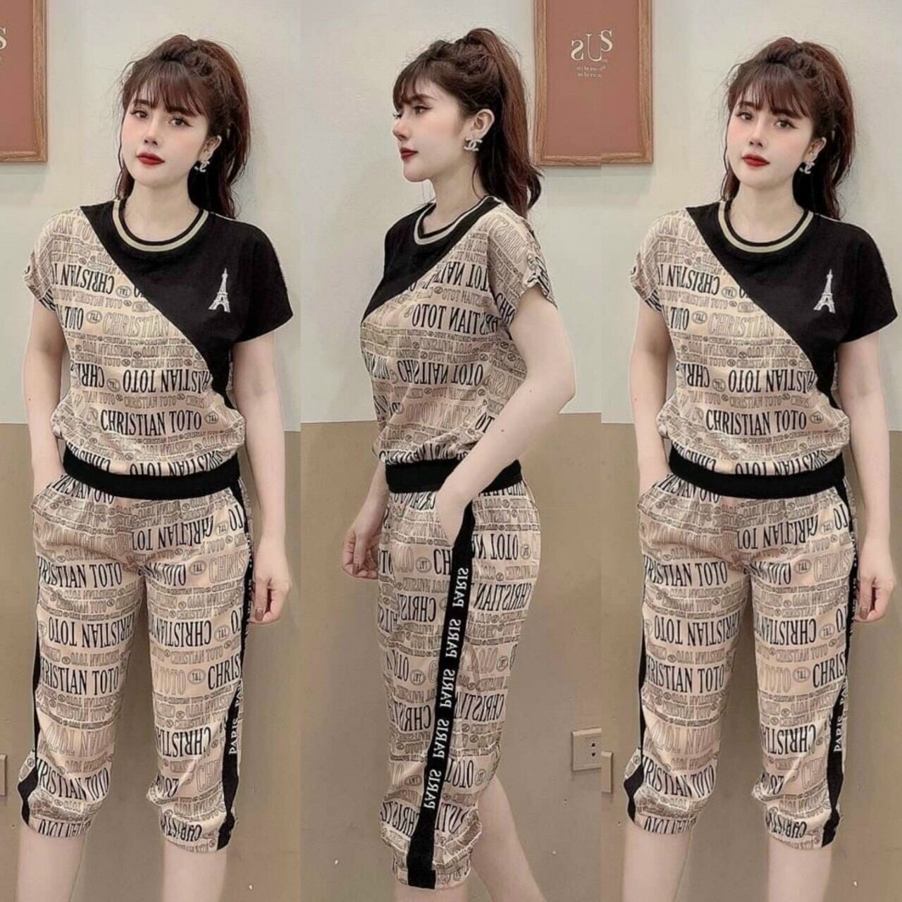 Sét bộ lửng nữ cao cấp in họa tiết Sét bộ đi chơi đồ mặc nhà siêu xinh
