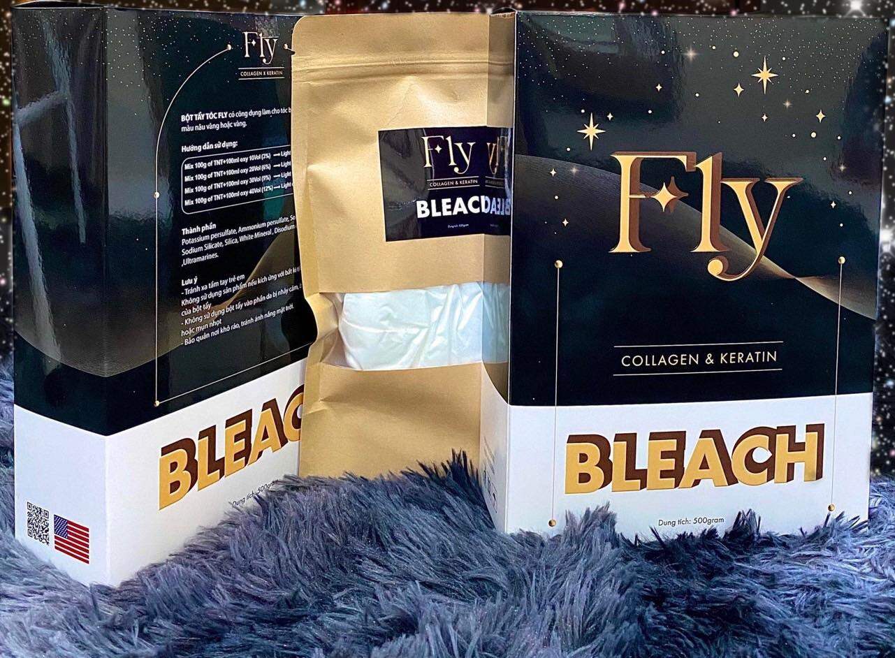 Bột Tẩy Tóc Fly Bleach Than Hoạt Tính 500gam Chính Hãng, Sản Phẩm An Toàn Không Gây Khô Rát -Tẩy 1 lần lên lv8,9