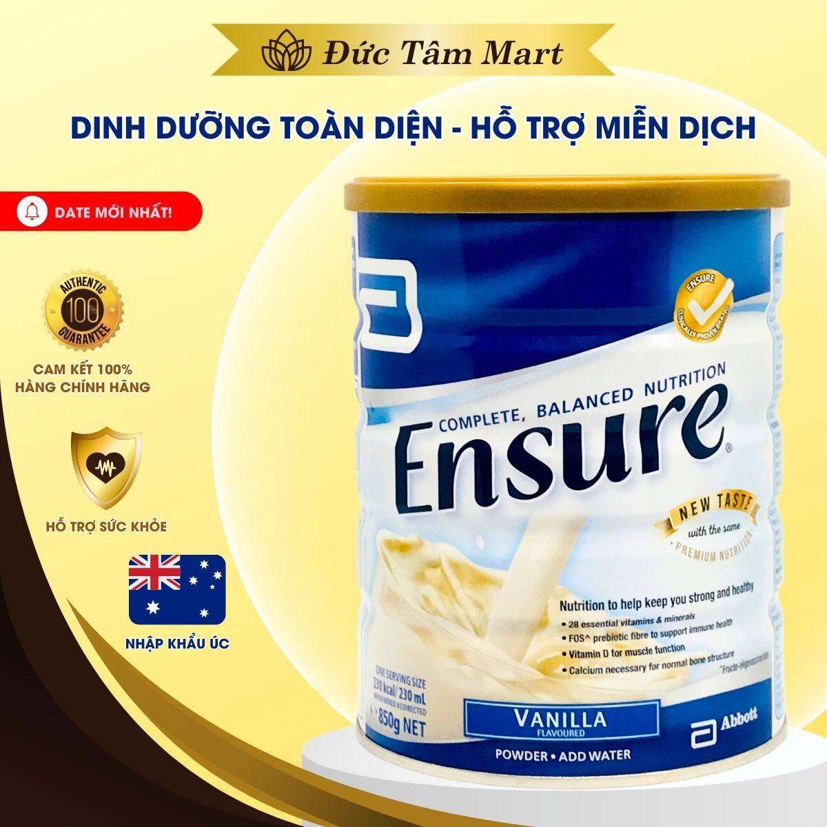 Sữa Bột Ensure Hương Vanilla 850gr Nhập Khẩu Úc Dành Cho Người Cao Tuổi Người Suy Nhược Cơ Thể